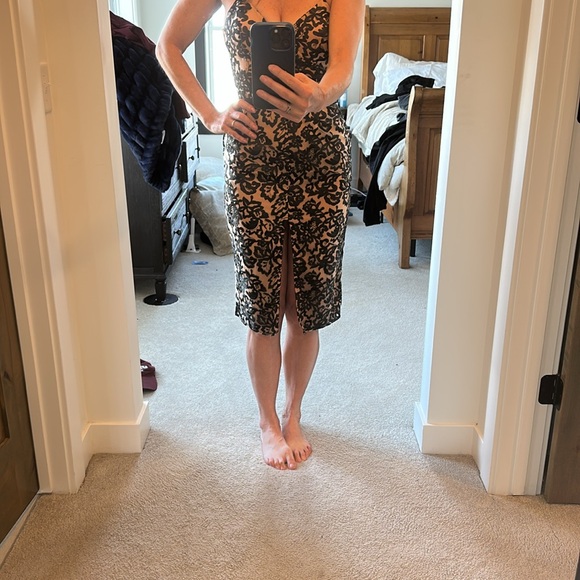 Lovers + Friends black nude lace bustier midi Dress - Picture 4 of 4